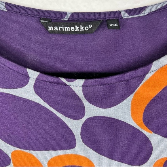 MARIMEKKO Steppi Jersey Dress with Removable Tie Belt, Purple Orange, XXS - Picture 8 of 10
